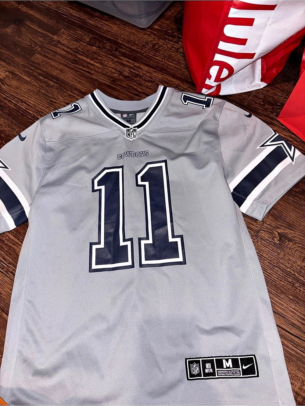 Nike Dallas Cowboys Dak Prescott #11 jersey NFL Jersey Gray & Blue Medium